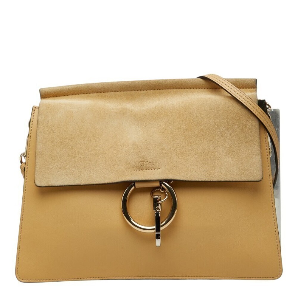 Chloe Faye Shoulder Bag Hobo Beige Cream Leather Suede